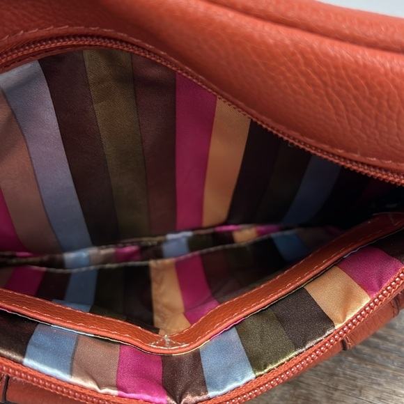 Clarks Pebbled Leather Crossbody Bag - Burnt Orange - Picture 5 of 10